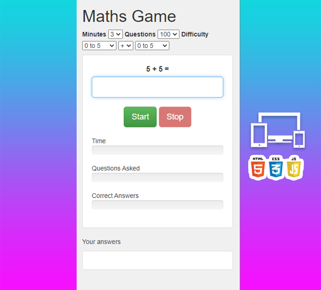 Math Game Web App